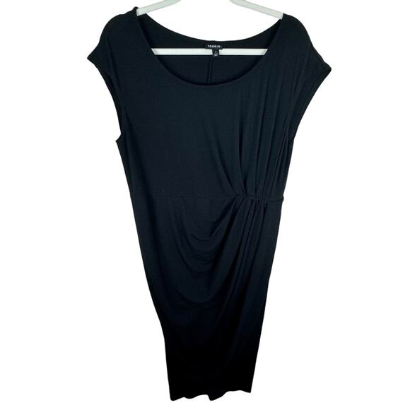 Torrid Black Lightweight Cap Sleeve Round Neck Midi T-Shirt Dress Plus Size 1X - Picture 1 of 7